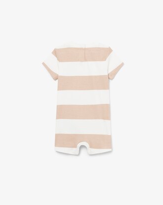 Combinaison layette nouveau-n&eacute; interlock ray&eacute;e
