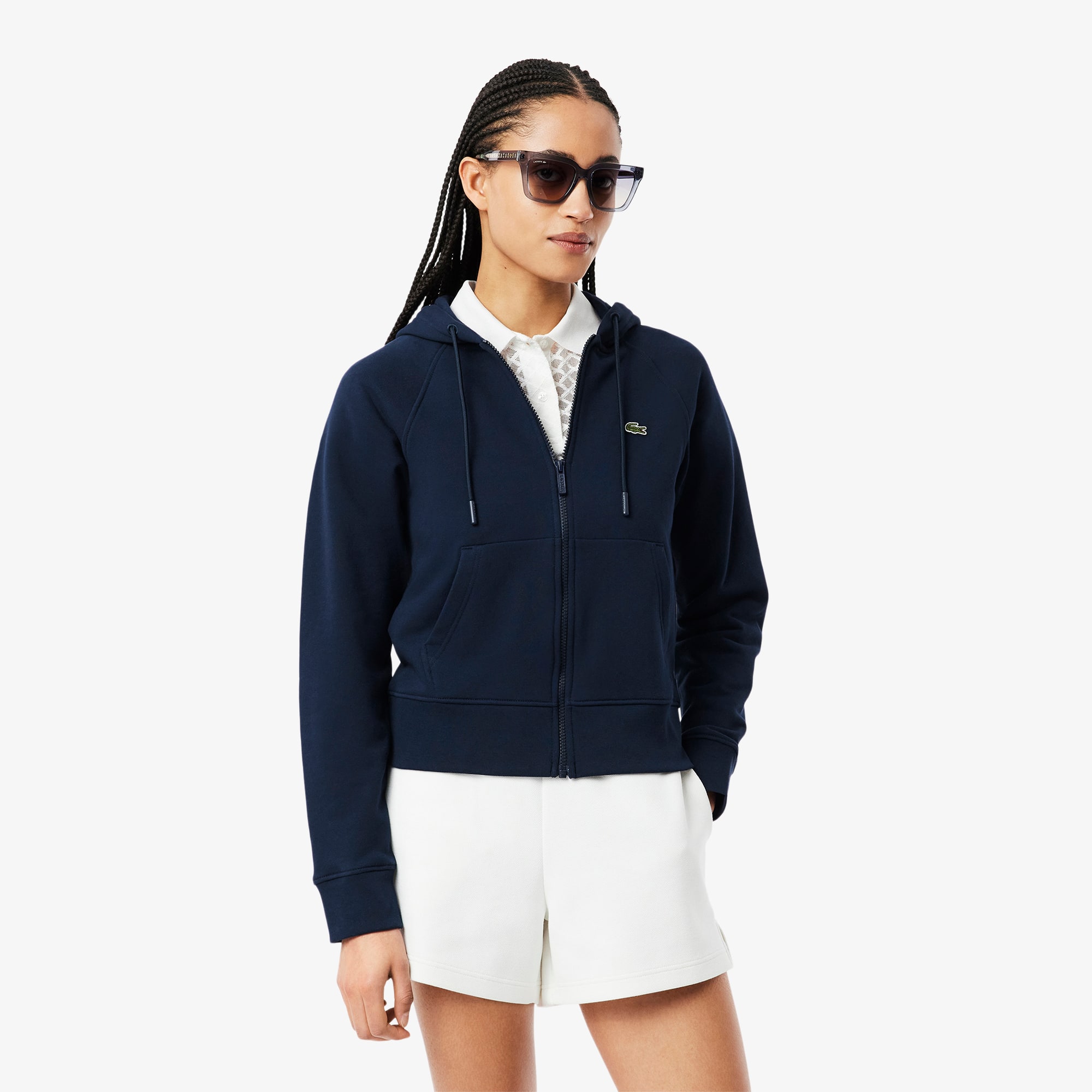 Sweatshirt zippé à capuche molleton