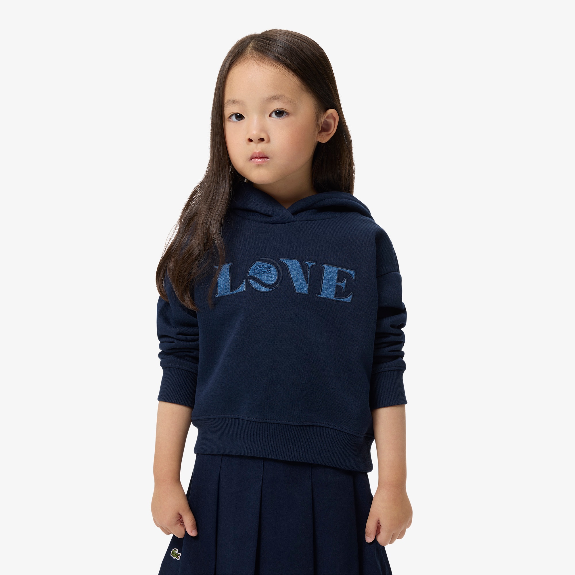 Lacoste Sweatshirt à capuche molleton avec patch Taille 6 ans Bleu Nuit