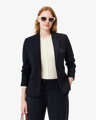 Blazer slim fit en laine logo brodé