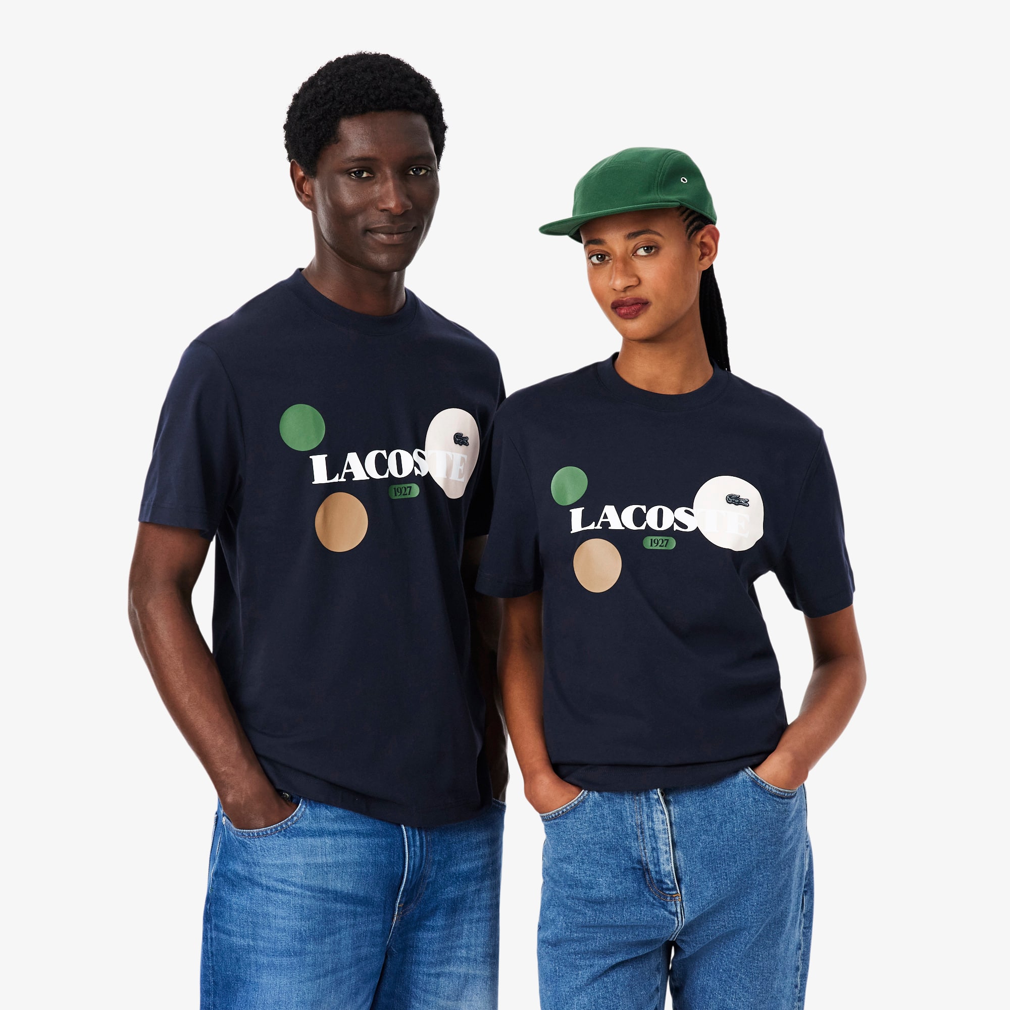 Lacoste T-shirt jersey coton imprimé graphique Taille XXS Bleu Marine