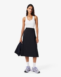 Jupe midi plissée laine portefeuille