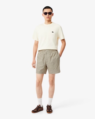 Short relaxed fit coton mélangé imprimé