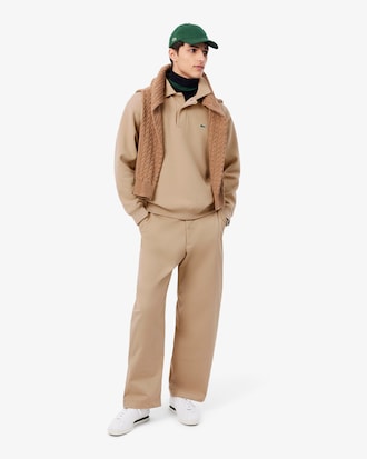 Sweatshirt col polo Piqu&eacute;