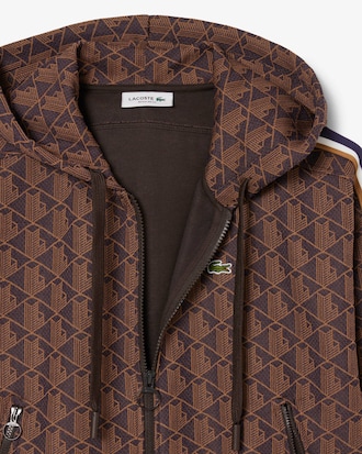 Sweatshirt à capuche jacquard monogramme