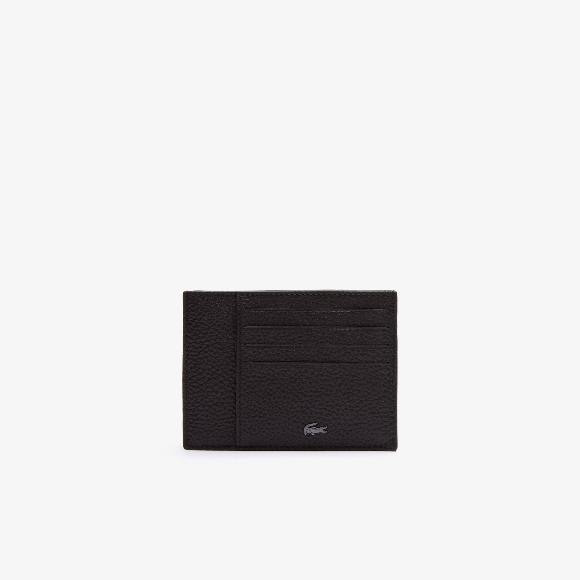 Lacoste Porte-cartes Soft Mate en cuir grainé Taille Taille unique Ganache