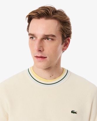 Pull fin en crêpe de coton à rayures