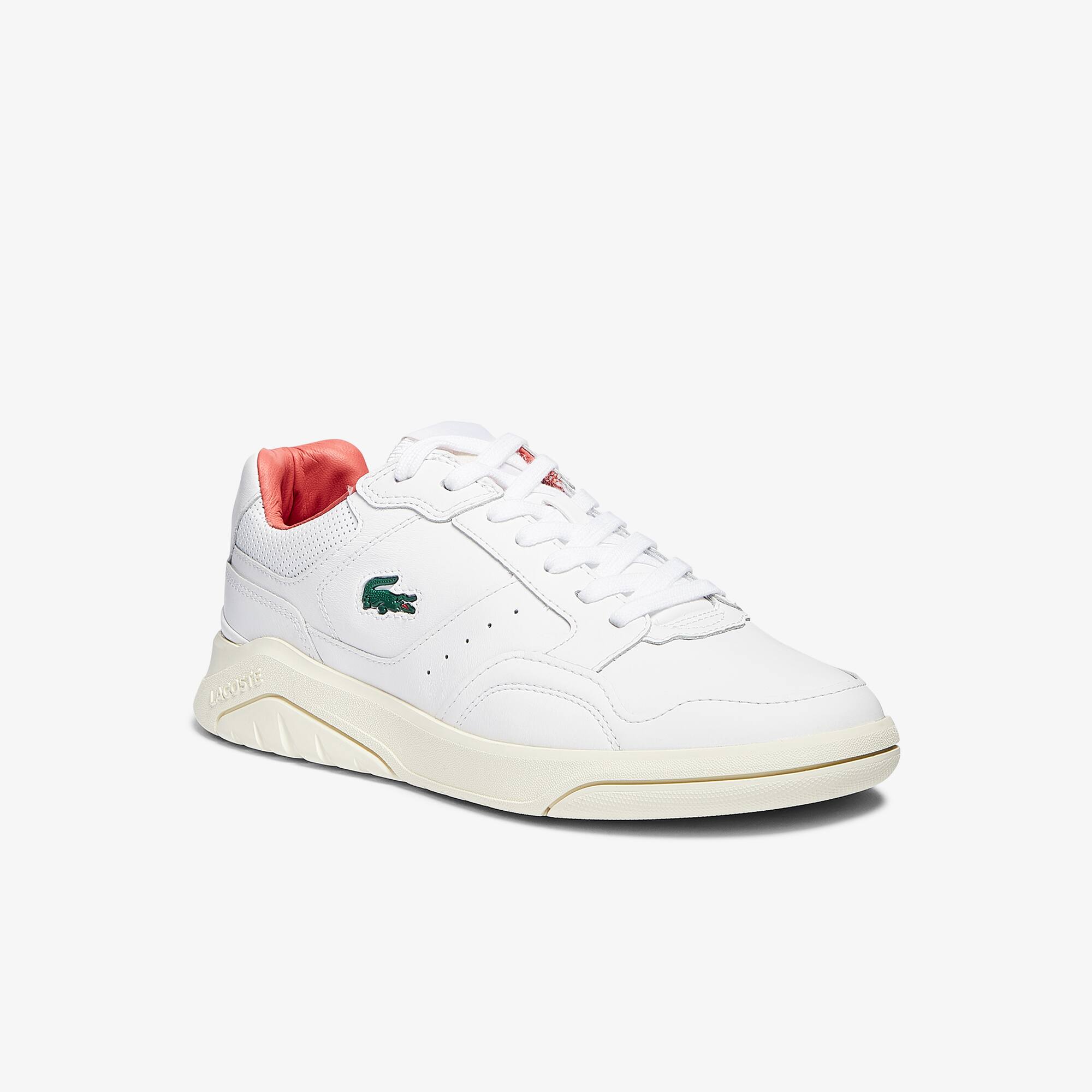 Lacoste Sneakers Game Advance Luxe homme en cuir et synthétique Taille 46.5 Blanc/rose