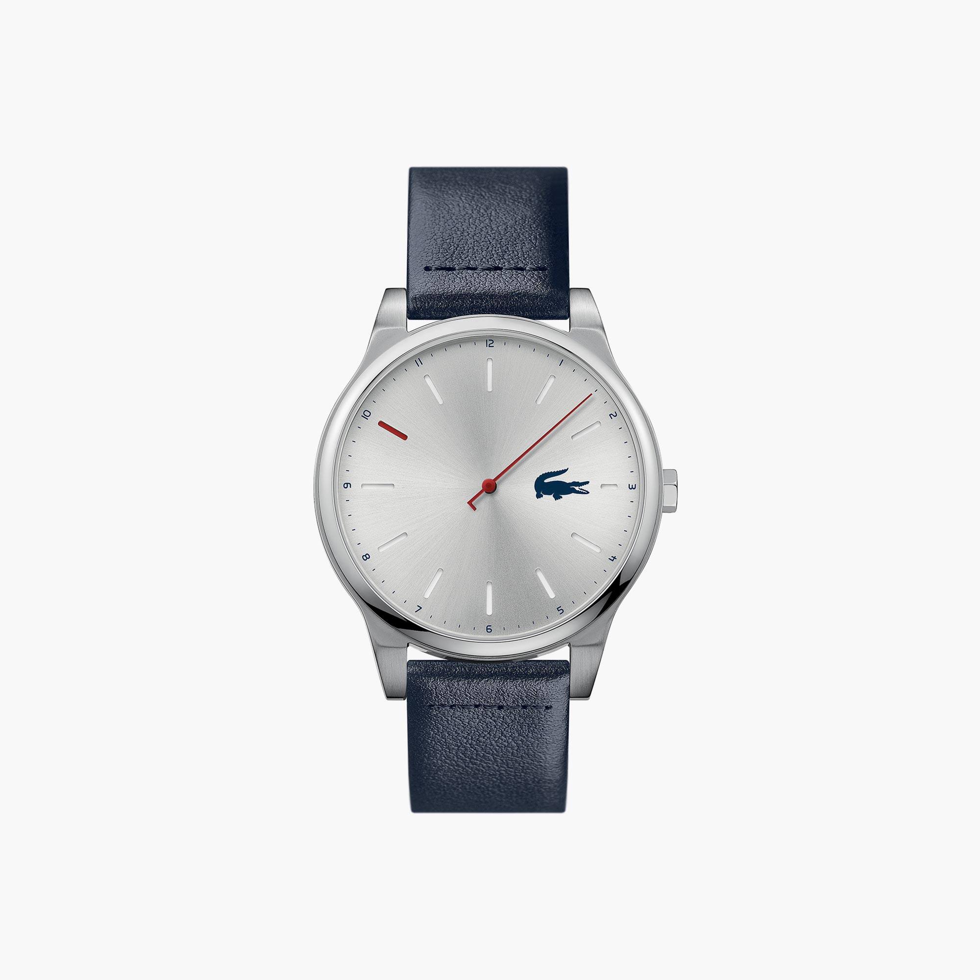 Lacoste Montre homme Kyoto avec bracelet en cuir bleu Taille Taille unique Bleu