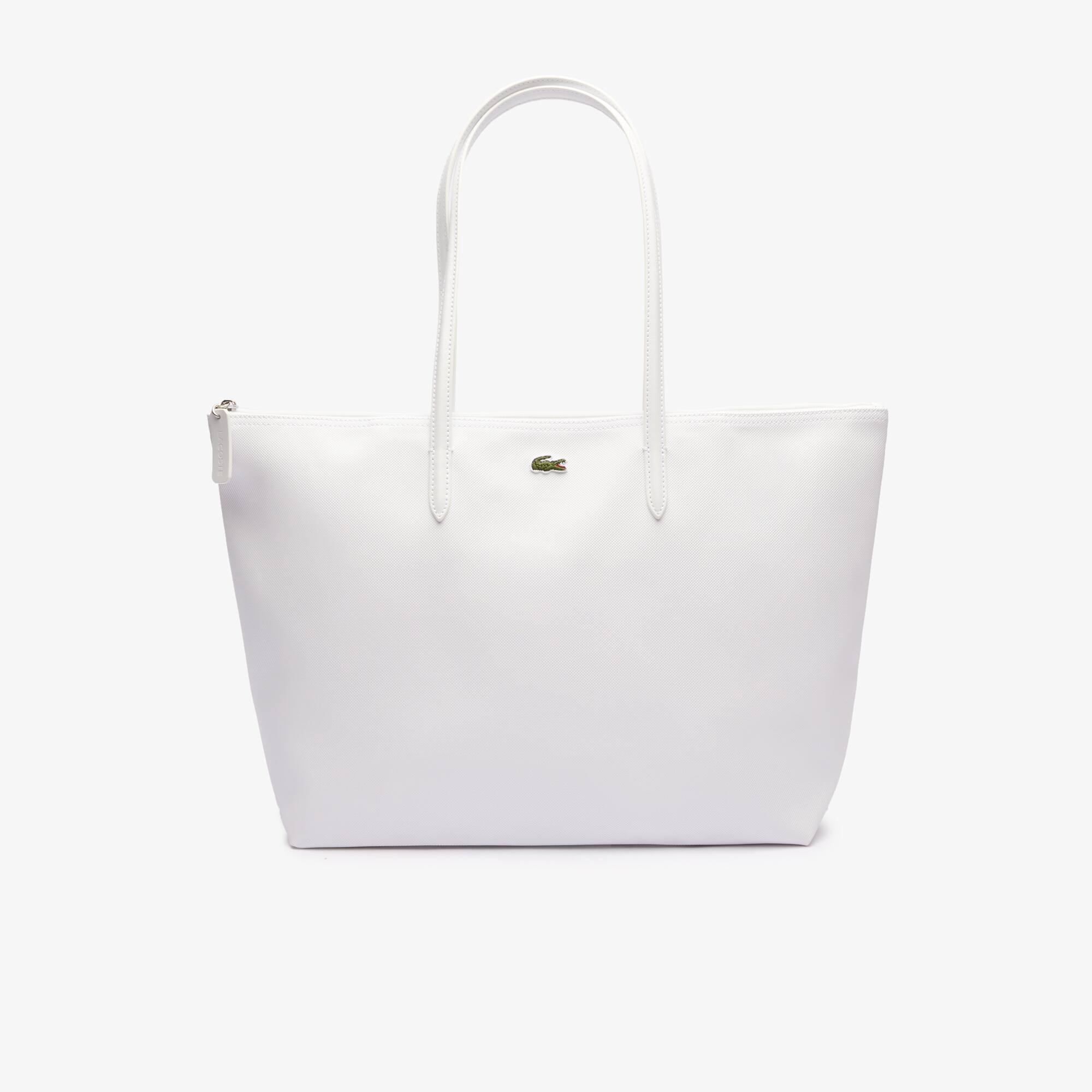 Lacoste Sac cabas zippé L.12.12 Concept uni Taille Taille unique Blanc