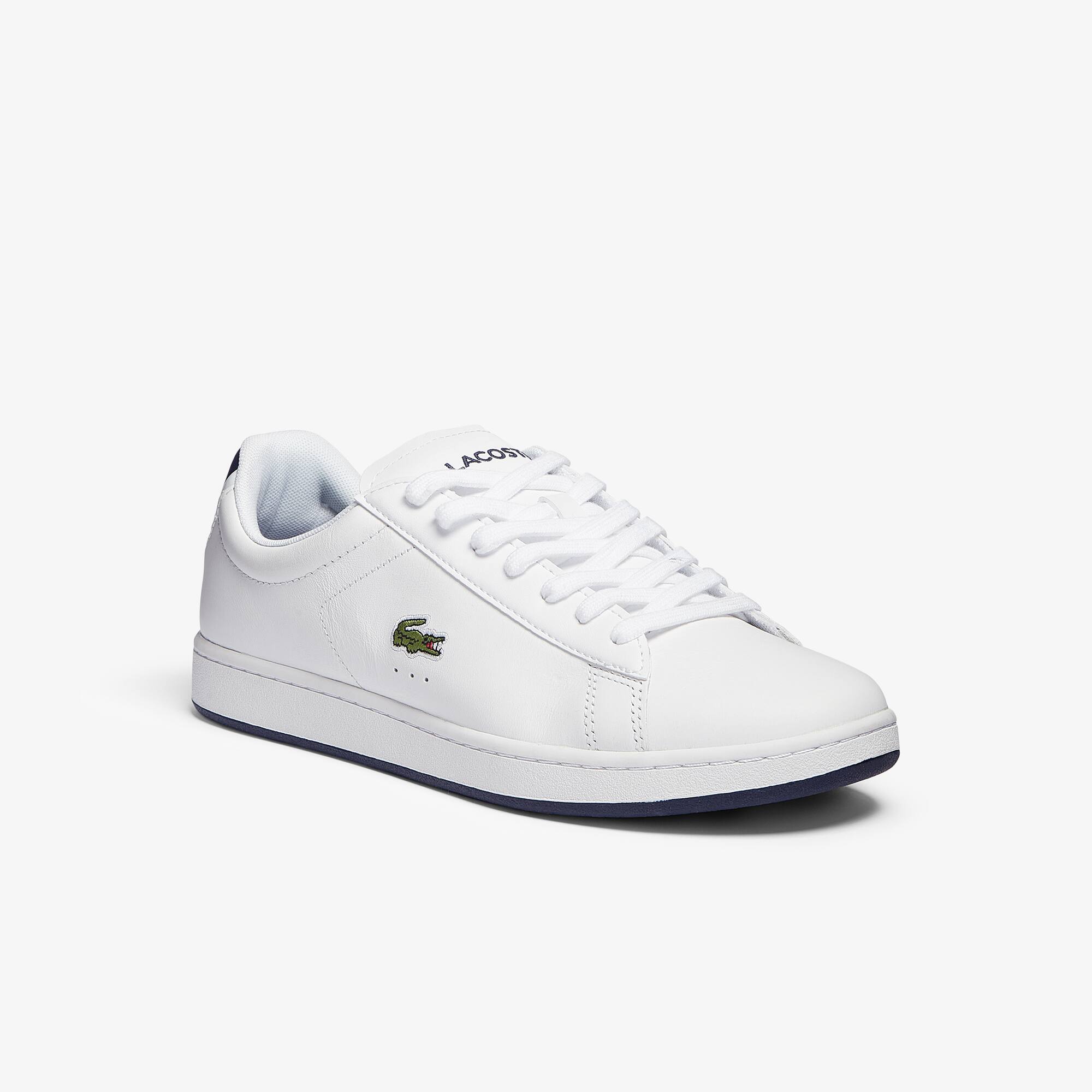 Lacoste Sneakers Carnaby Evo homme en cuir Taille 44.5 Blanc/marine