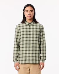 Chemise regular fit en flanelle coton en laine