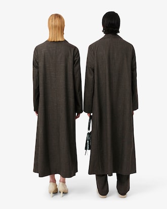 Trench-coat laine col cache-c&oelig;ur D&eacute;fil&eacute;