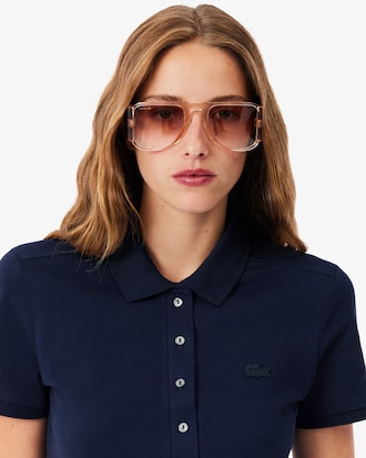 Robe polo slim fit en mini Piqu&eacute; stretch