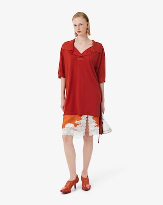 Robe col polo Piqu&eacute; soie D&eacute;fil&eacute;