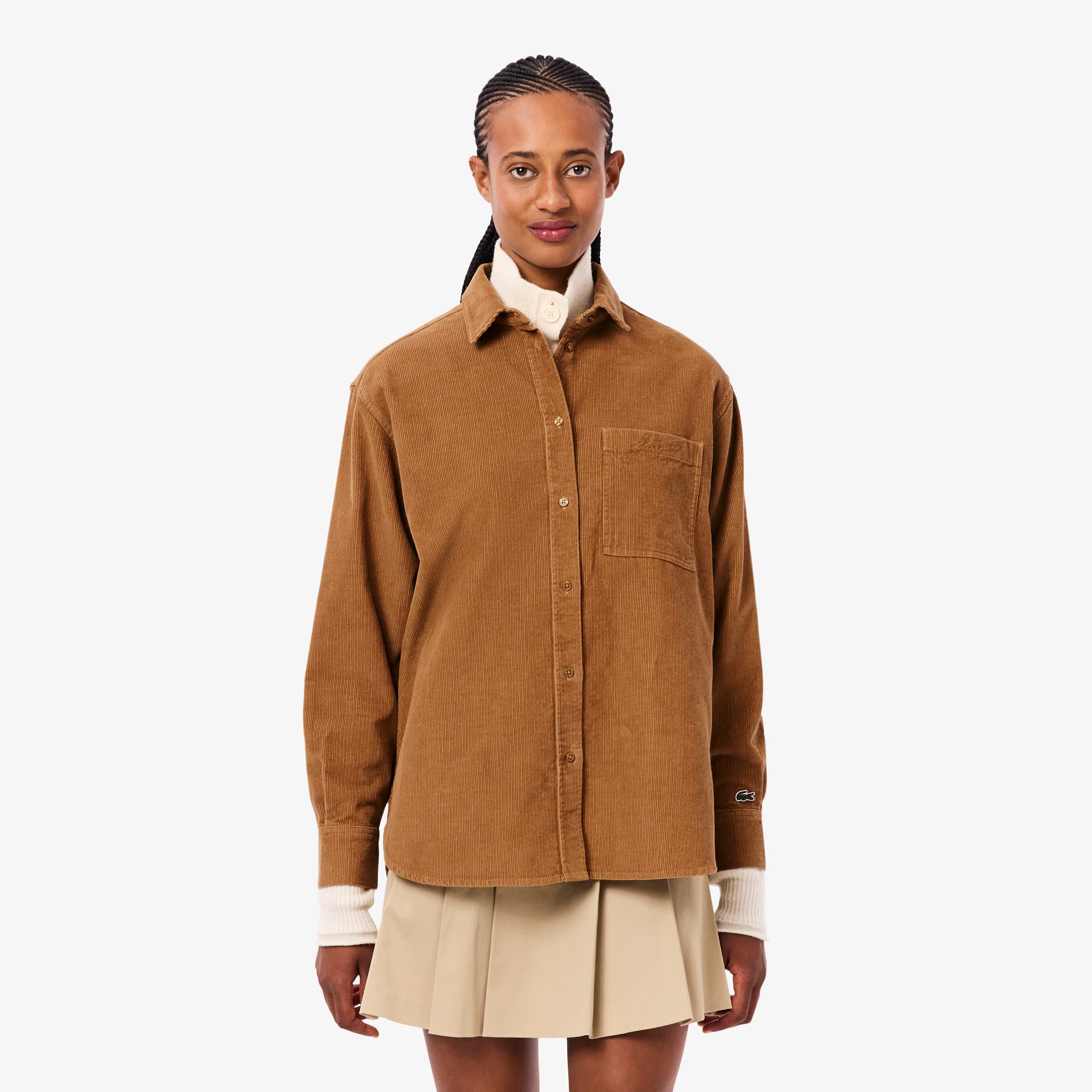 Surchemise oversize velours côtelé