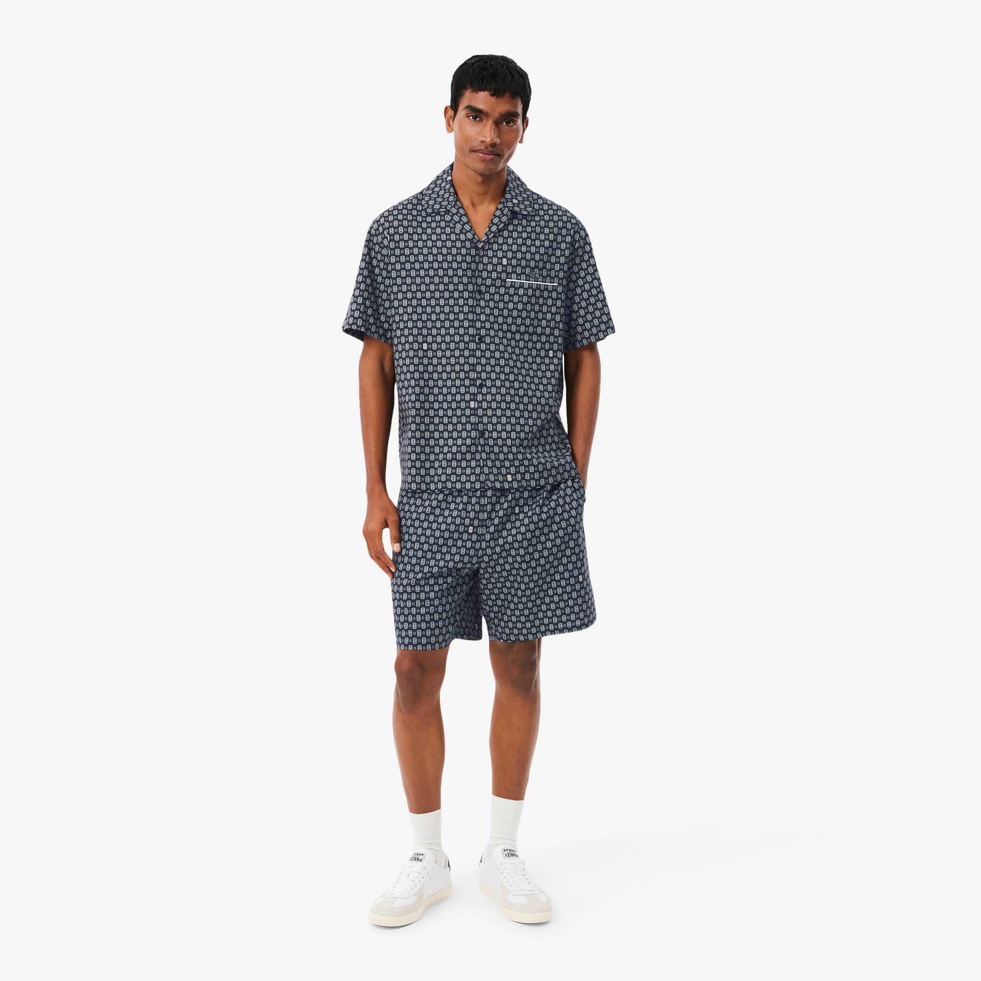 Lacoste Short imprimé relaxed fit Taille S Bleu Marine