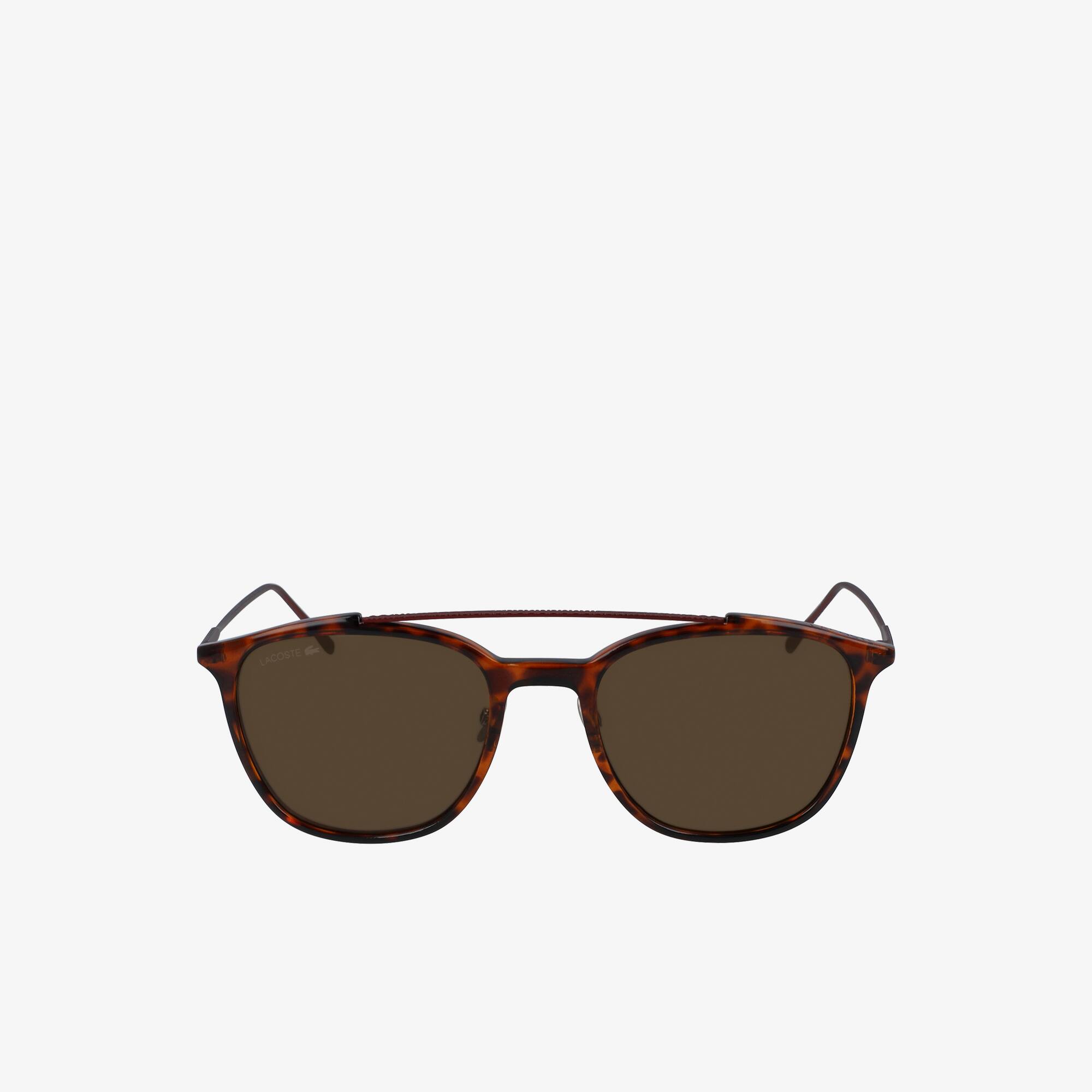 Lacoste Lunettes de Soleil Rectangulaires en Acétate Ultra-Thin Taille Taille unique Havana Brn