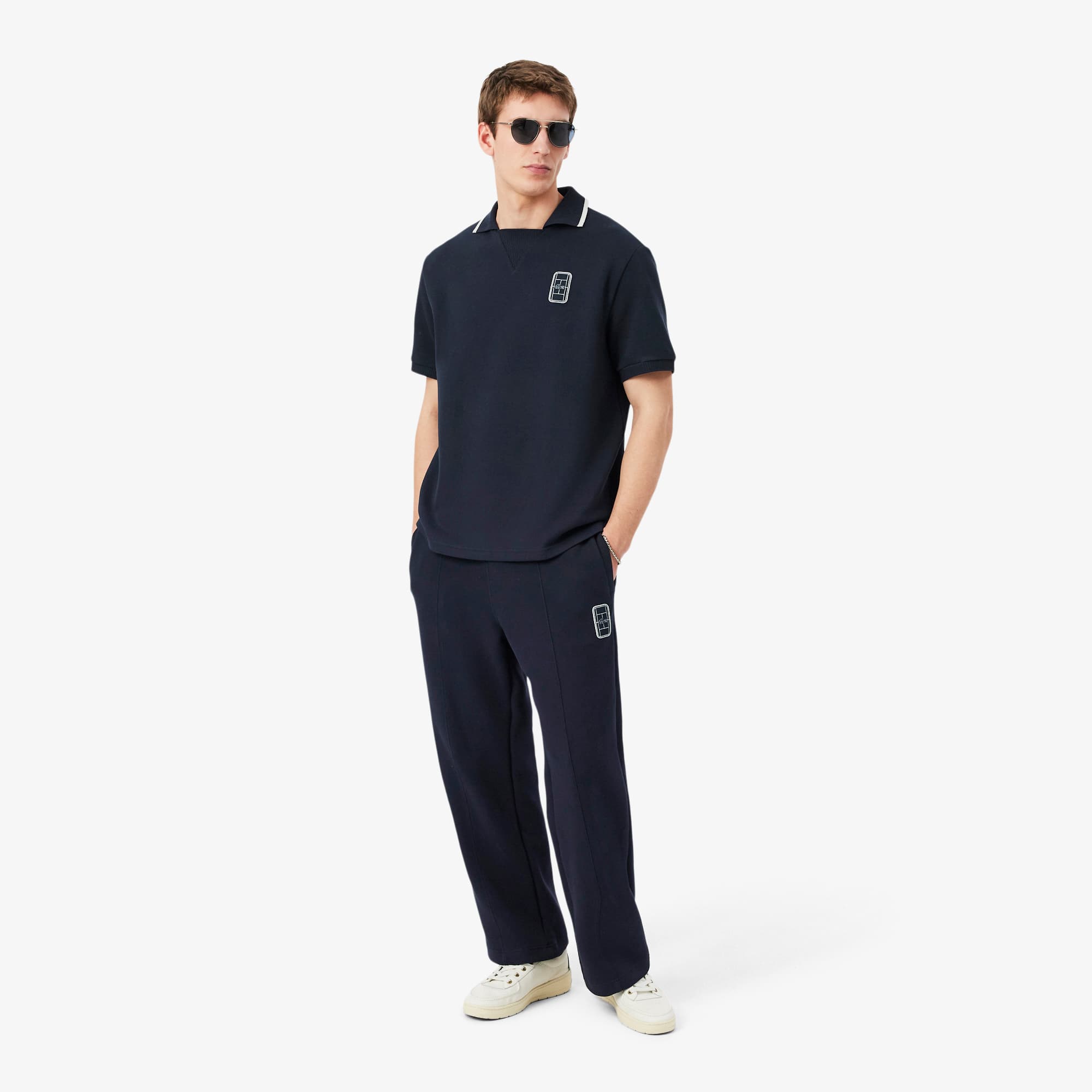 Lacoste Pantalon de survêtement Piqué badge Taille XXL Bleu Marine
