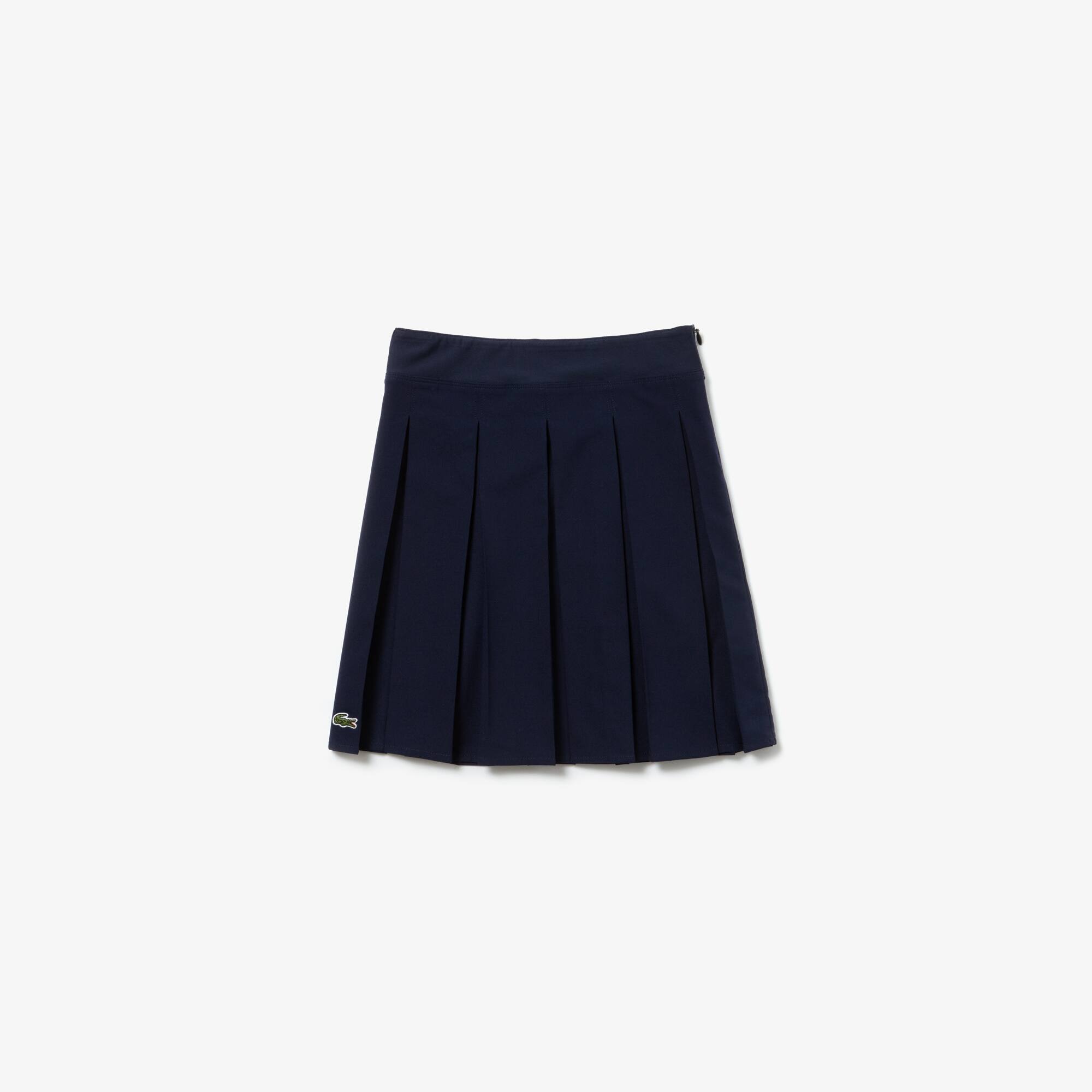 Lacoste Jupe plissée en matière technique et ceinture en jersey Taille 4 ans Bleu Marine