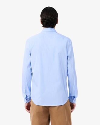 Chemise popeline stretch ray&eacute;e slim fit