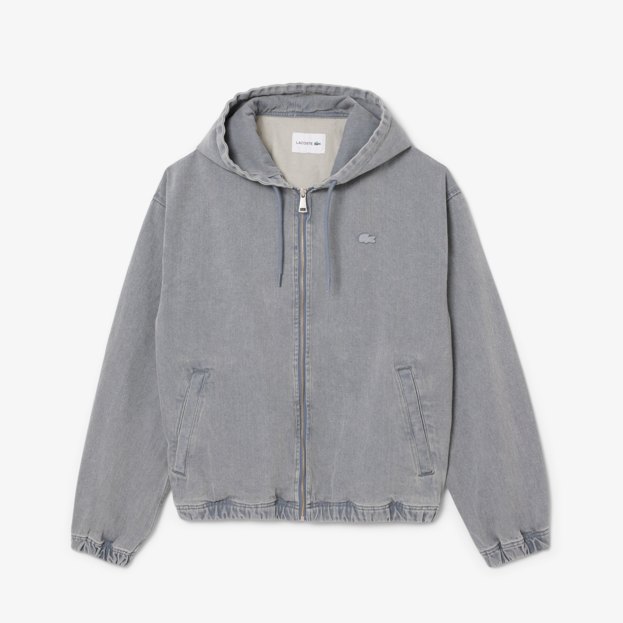 Veste à capuche denim teint effet délavé Manteaux Vestes homme