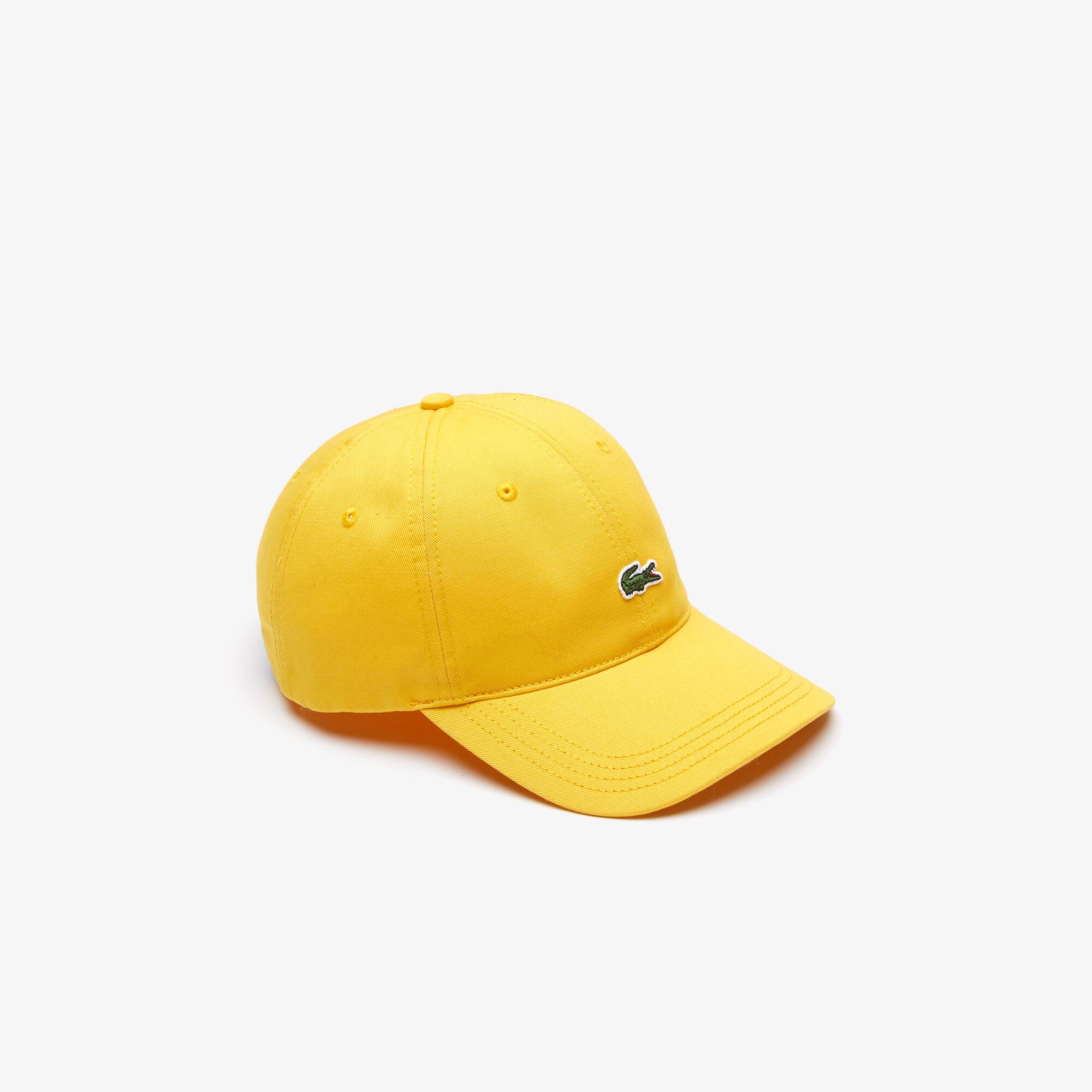 Lacoste Casquette en coton avec lanière contrastée et crocodile Taille Taille unique Jaune
