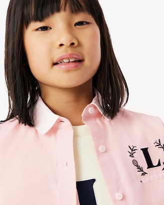 Chemise popeline badge brod&eacute;