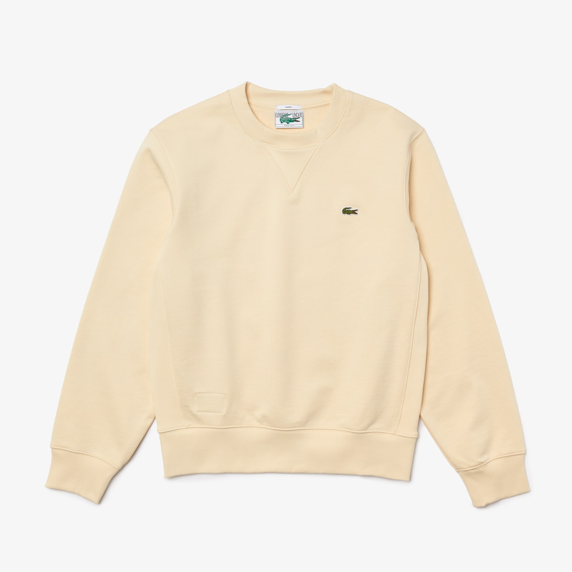 Lacoste Sweatshirt à col rond unisexe en molleton de coton biologique Taille 4 - M Beige
