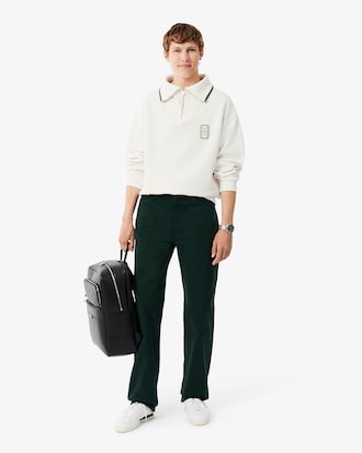Sweatshirt col montant zipp&eacute; badge loose fit