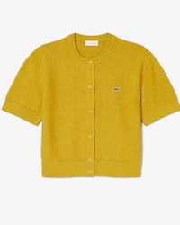 Cardigan coton et laine point mousse