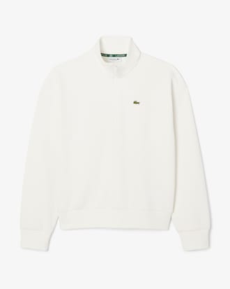 Sweatshirt col montant zippé en Piqué