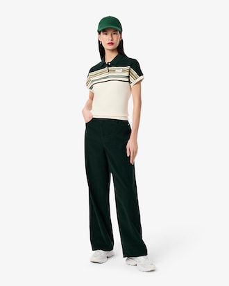 Pantalon wide fit velours c&ocirc;tel&eacute;