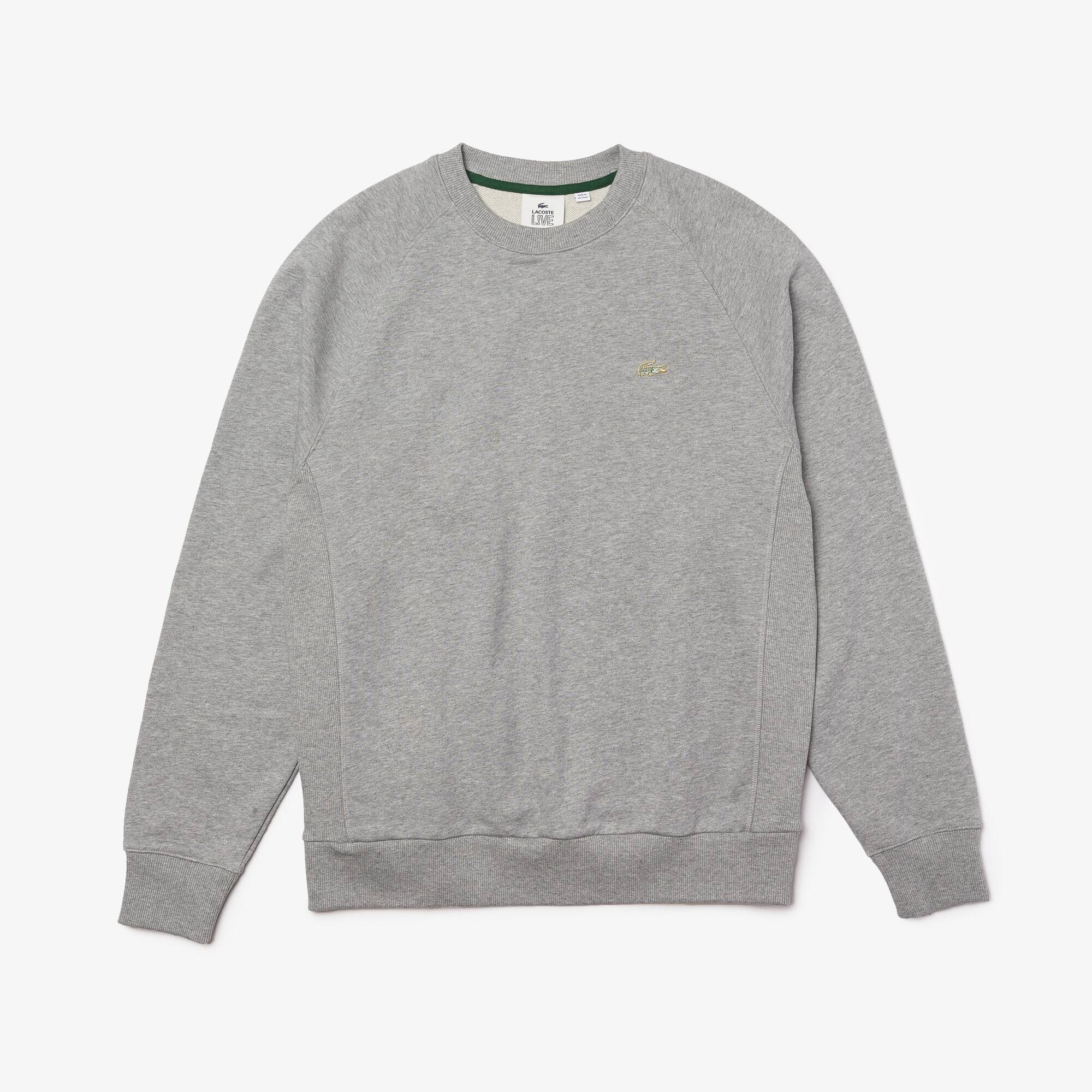 Sweatshirt unisexe Lacoste LIVE ample en molleton de coton Taille 2 - XS Gris Chine