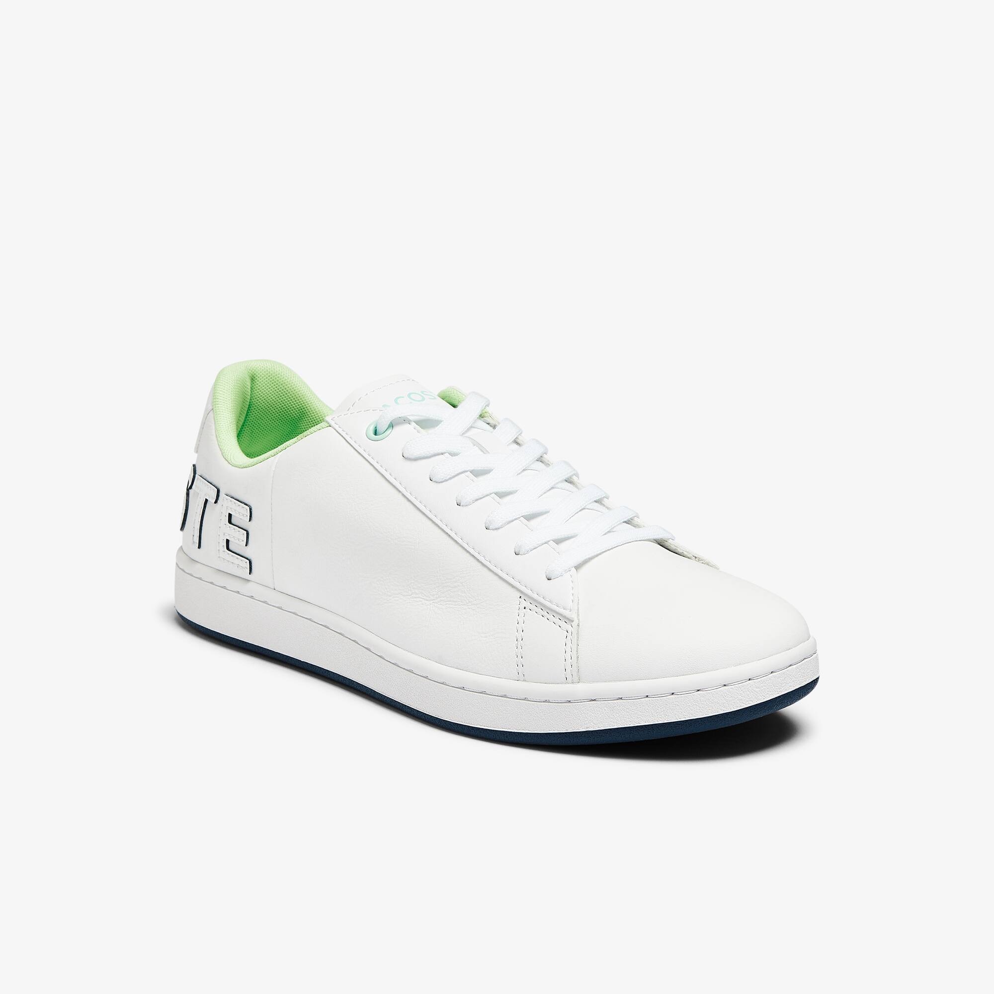 Lacoste Sneakers Carnaby Evo homme en cuir avec détails colorés Taille 47 Blanc/marine