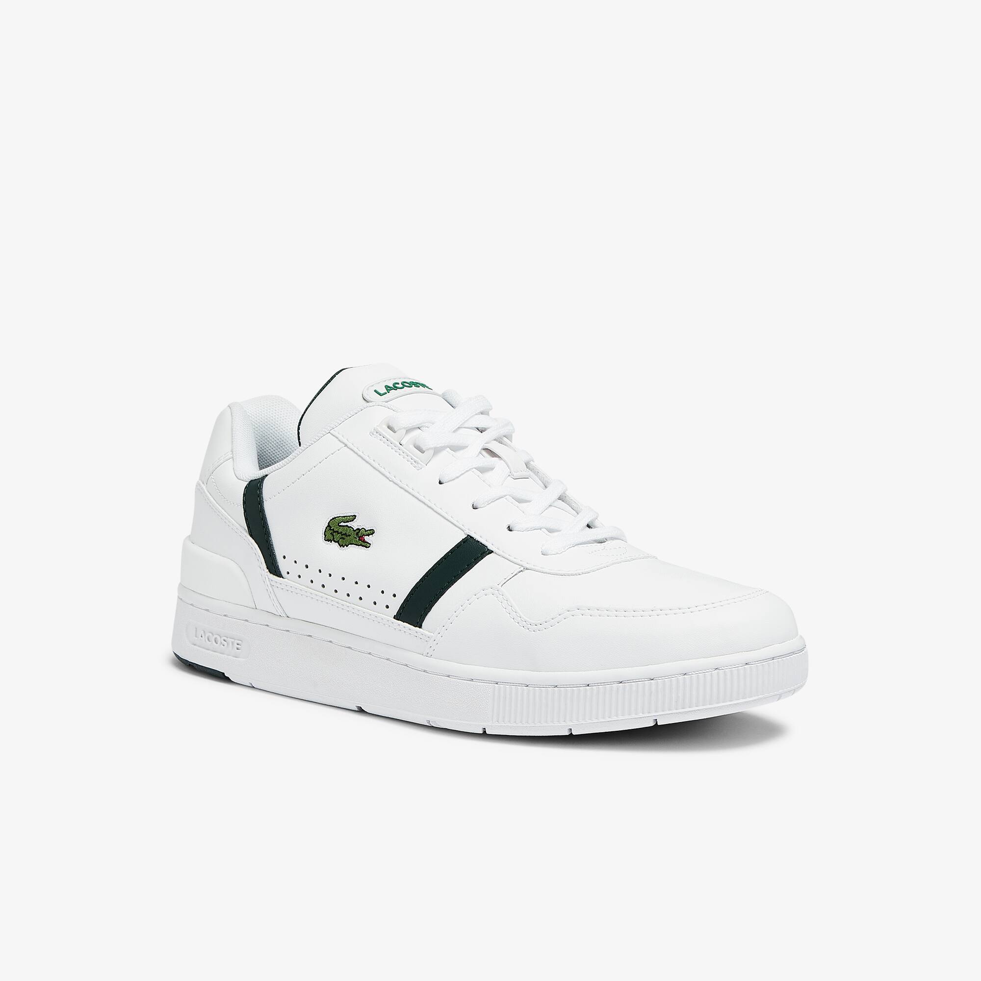 Lacoste Sneakers T-Clip homme en cuir Taille 42.5 Blanc/vert Foncé