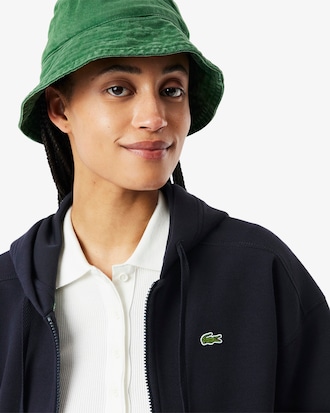 Sweatshirt à capuche zippé en Piqué