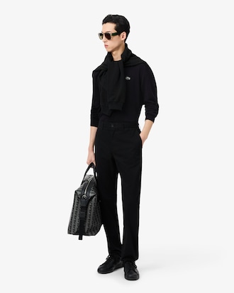 Pull coton uni col rond