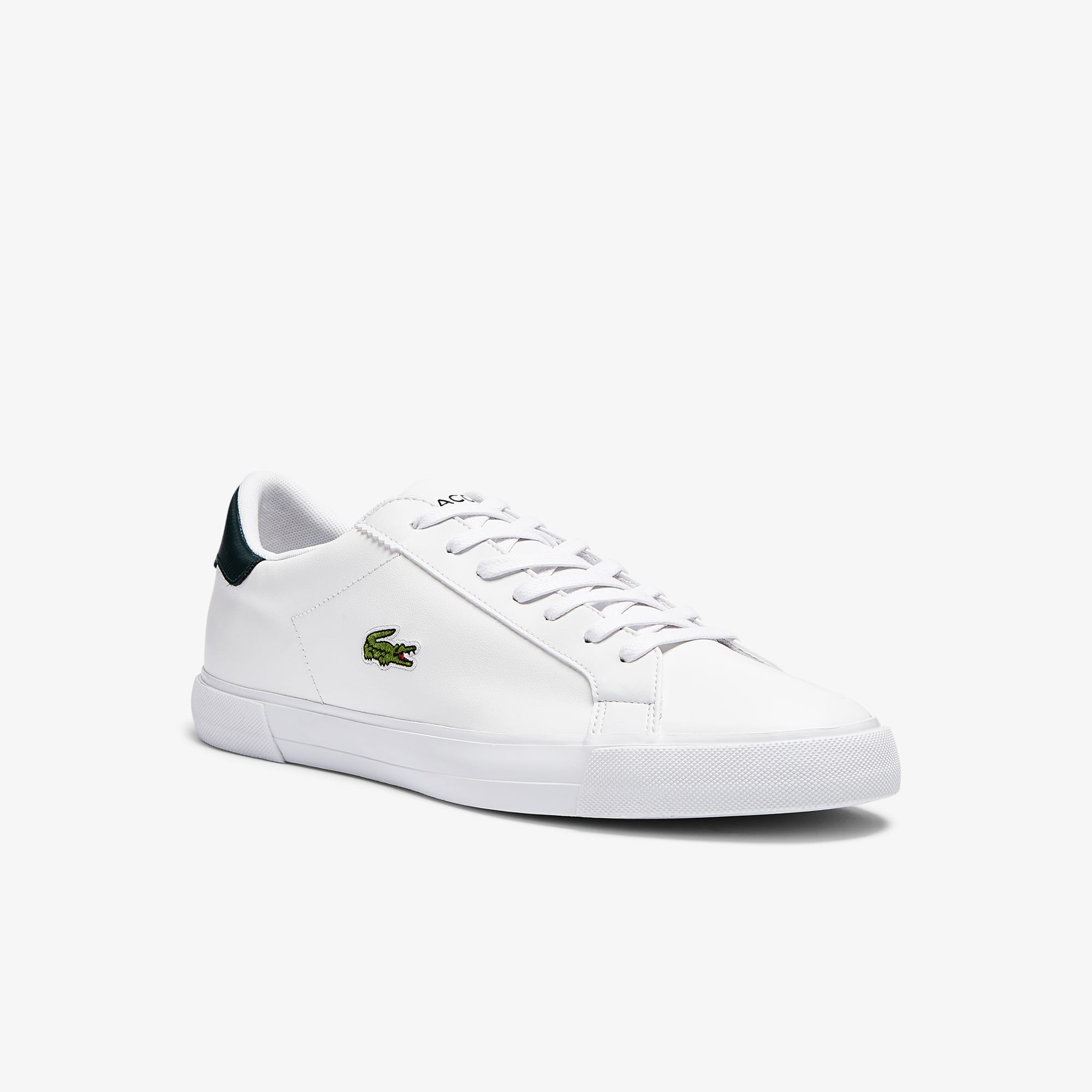 Lacoste Sneakers Lerond Plus homme en cuir Taille 39.5 Blanc/vert Foncé