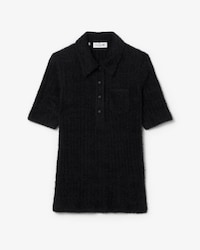 Polo slim fit maille c&ocirc;tel&eacute;e duveteuse