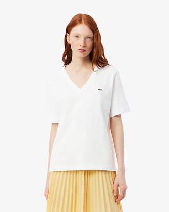 T-shirt relaxed fit coton doux col V