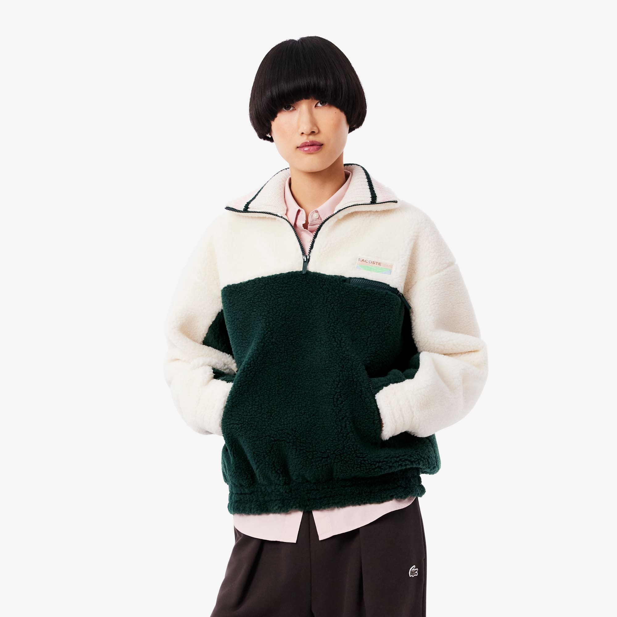 Sweatshirt col montant oversize polaire