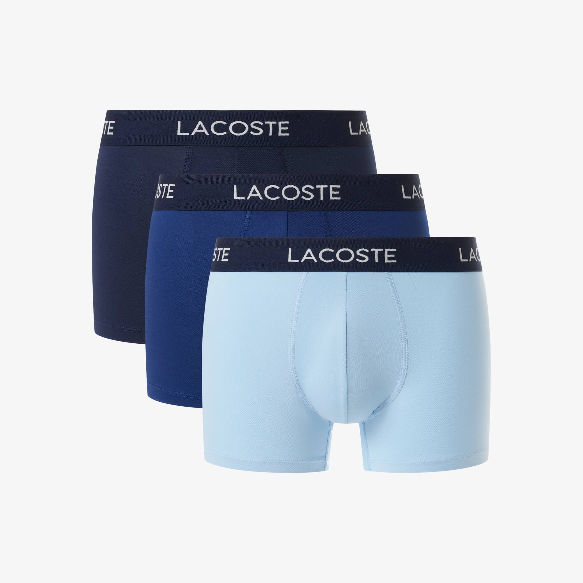 Lacoste Lot de 3 boxers unis en microfibre. 1