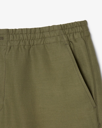 Pantalon regular fit twill de lin