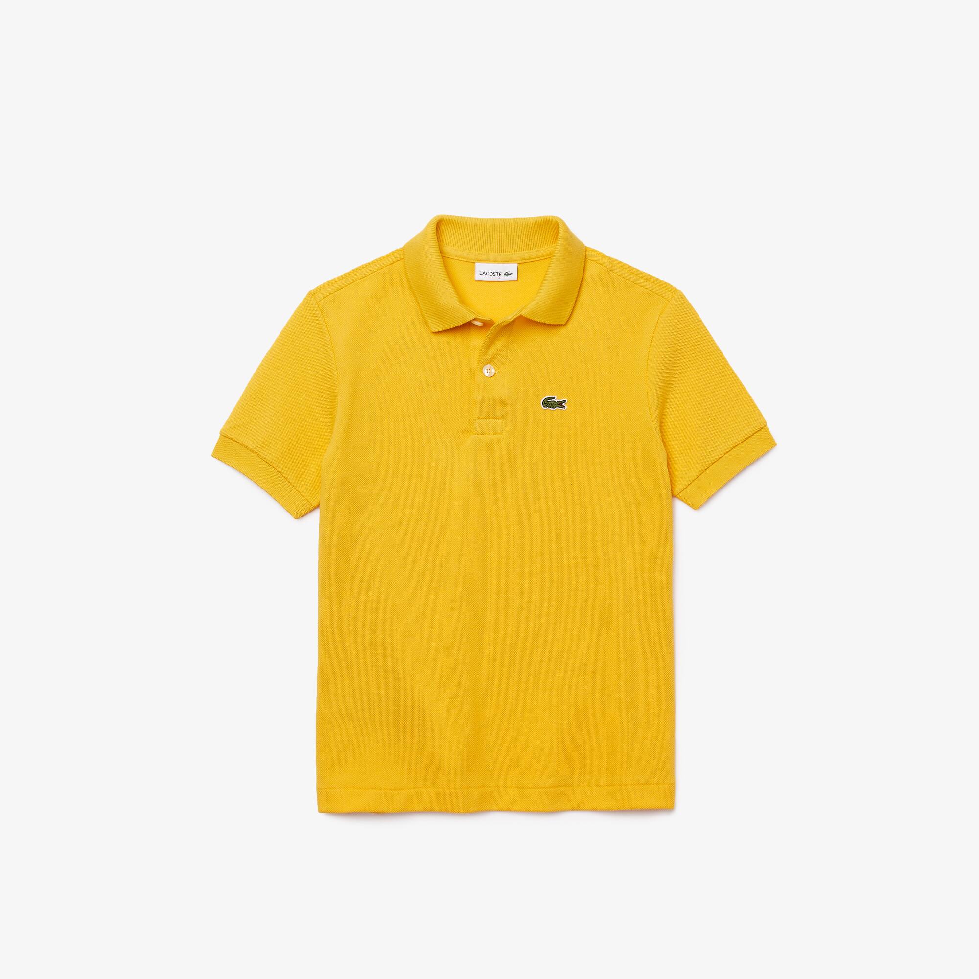 Polo Enfant Lacoste regular fit en petit piqué uni Taille 4 ans Jaune