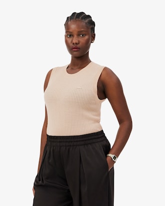 Pull sans manches maille 3D laine m&eacute;rinos