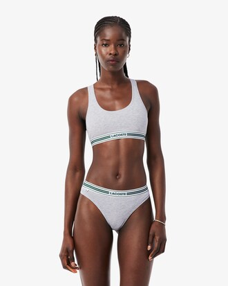 Brassi&egrave;re coton stretch bande contrast&eacute;e