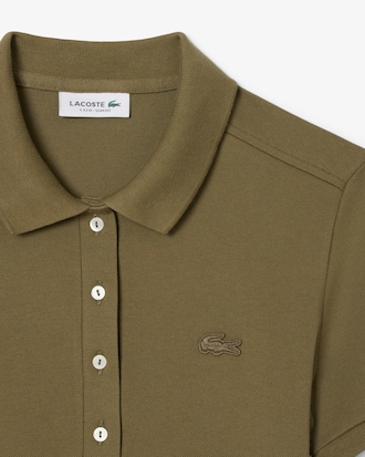 Robe polo slim fit en mini Piqu&eacute; stretch