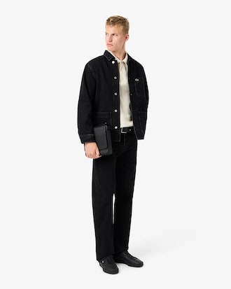 Sweatshirt col polo coton côtelé