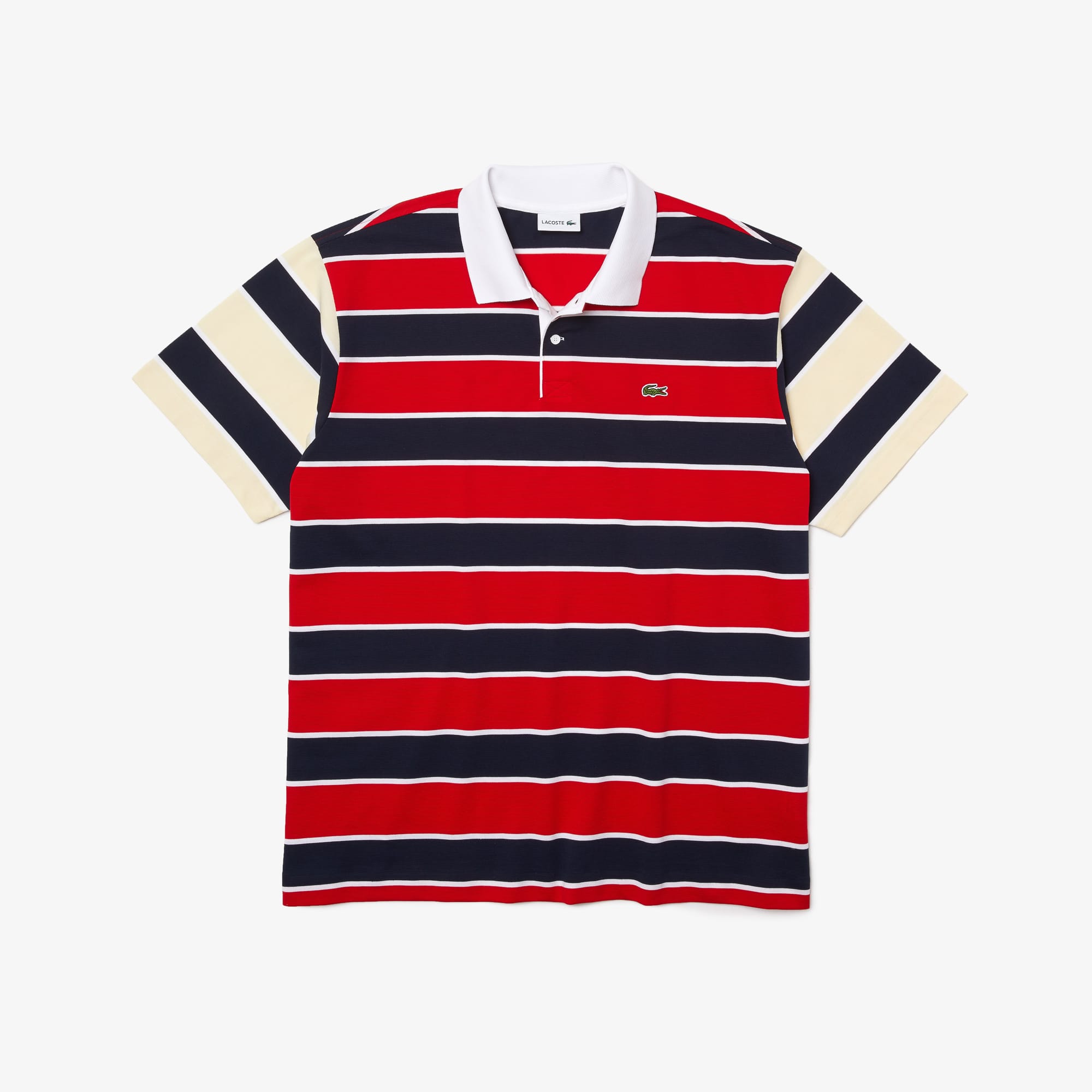 Polo Lacoste regular fit à col contrasté en maille (Grande Taille) Taille 11 - 9R Rouge / Bleu Marin